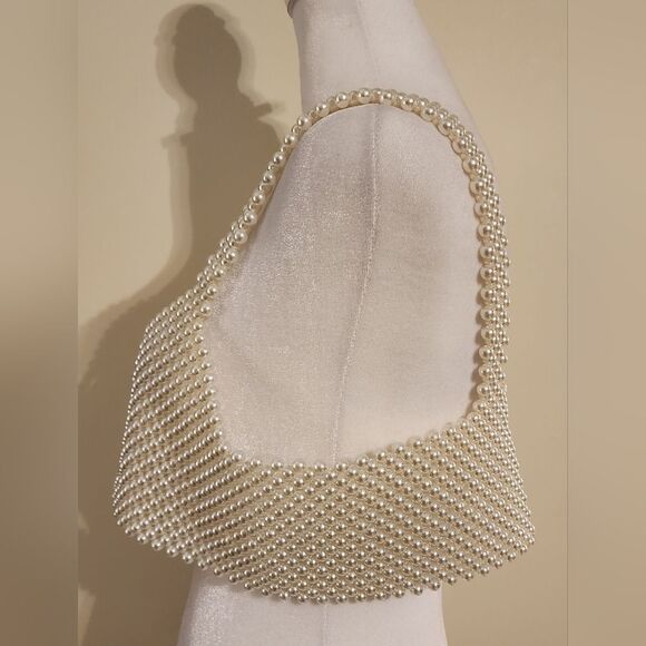 Festival Faux Pearl Crop Top Bralette Beaded Tank Cami Top - Picture 5 of 13